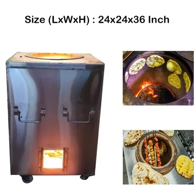 Commercial Square Shape Charcoal Tandoor, SS Body(Size-24×24×36 Inch)